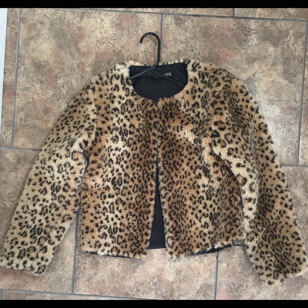 Lanshifei vintage 90’s leopard coat jacket small s